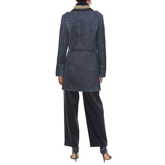 Matchless London Black Blue Suede Shearling Coat NWT Retail $3,900 L - Picture 11 of 12